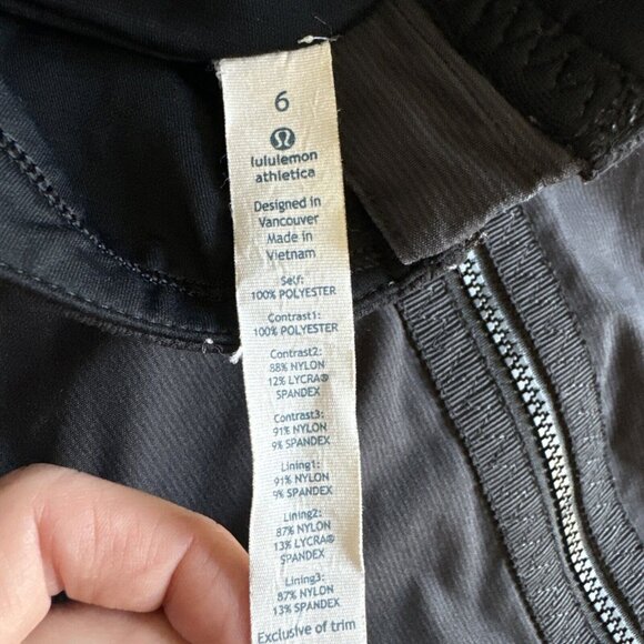 Lululemon Jacket Womens 6 Black Run Bandit Reflective Full Zip Hooded Stretch - Picture 2 of 10